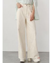 MURUA | ダメージフラワーワイドデニム(デニムパンツ)