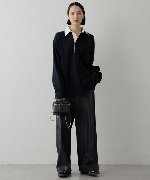 Whim Gazette（ウィムガゼット）の「刺繍ラガーシャツ（Tシャツ/カットソー・レディース・ベージュ/ブラック・FREE）」の21枚目の写真