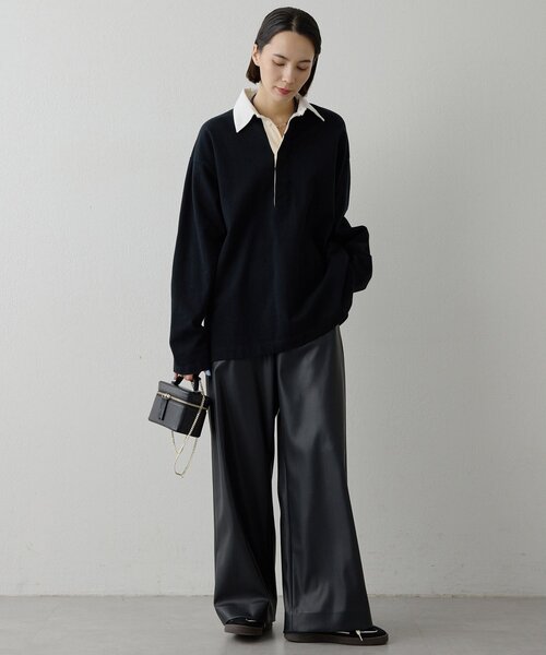 Whim Gazette（ウィムガゼット）の「刺繍ラガーシャツ（Tシャツ/カットソー・レディース・ベージュ/ブラック・FREE）」の13枚目の写真