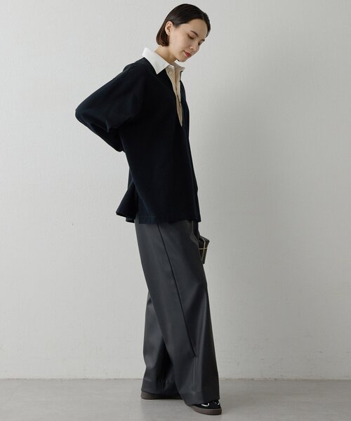 Whim Gazette（ウィムガゼット）の「刺繍ラガーシャツ（Tシャツ/カットソー・レディース・ベージュ/ブラック・FREE）」の20枚目の写真