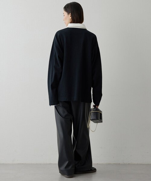 Whim Gazette（ウィムガゼット）の「刺繍ラガーシャツ（Tシャツ/カットソー・レディース・ベージュ/ブラック・FREE）」の17枚目の写真