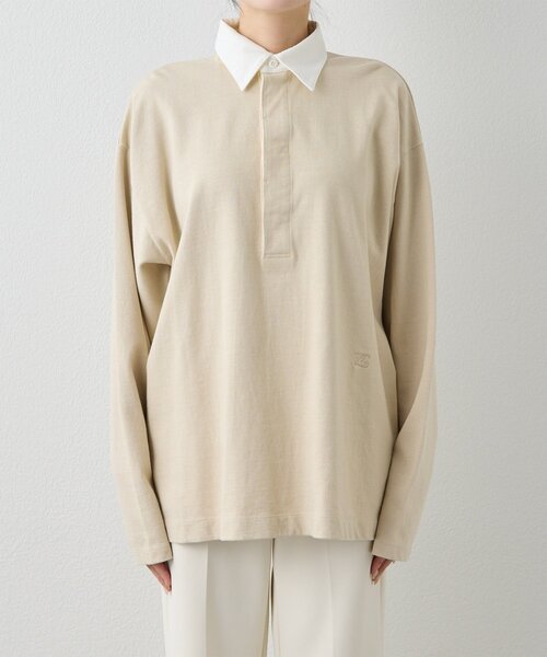 Whim Gazette（ウィムガゼット）の「刺繍ラガーシャツ（シャツ/ブラウス・レディース・ベージュ/ブラック・FREE）」の12枚目の写真