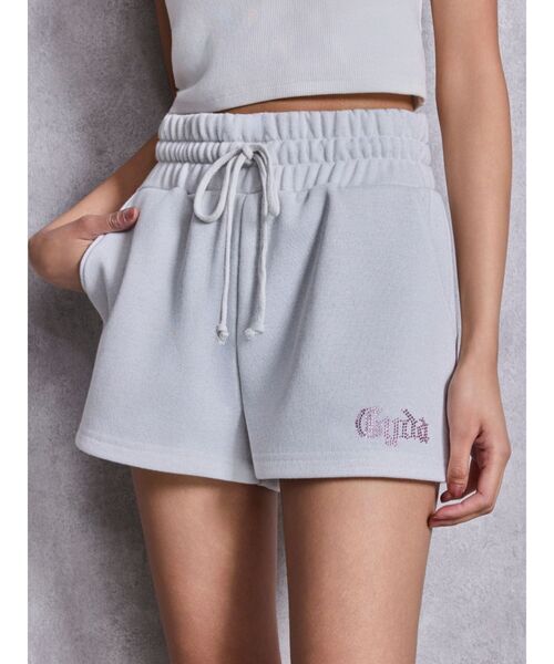 GYDA（ジェイダ）の「NEW ラインストーンGYDAラメショートパンツ（その他パンツ・レディース・その他1/ライトグレー/オフホワイト/ブラック・FREE）」の2枚目の写真