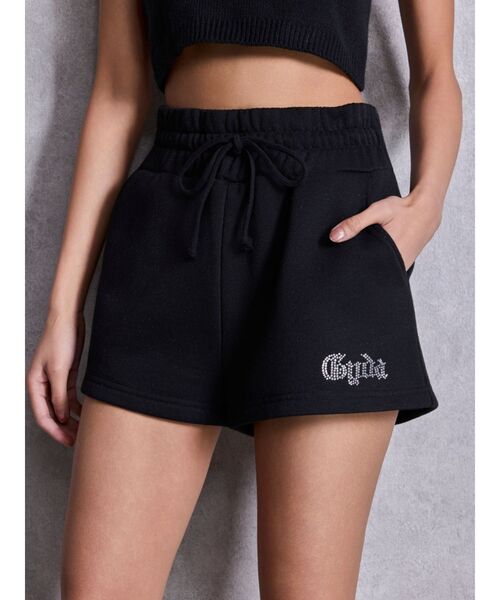 GYDA（ジェイダ）の「NEW ラインストーンGYDAラメショートパンツ（その他パンツ・レディース・その他1/ライトグレー/オフホワイト/ブラック・FREE）」の3枚目の写真