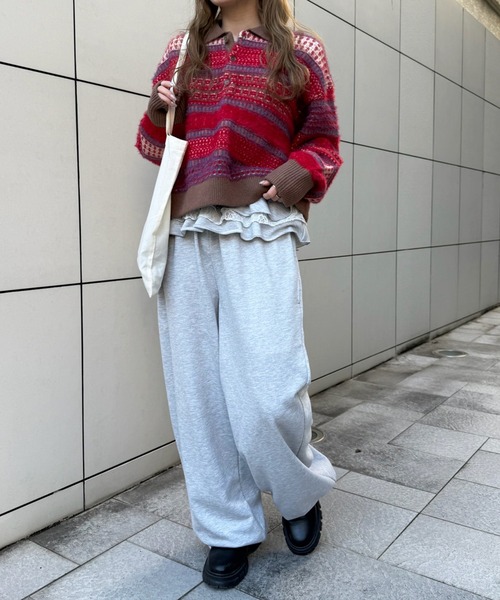 DOUBLE NAME（ダブルネーム）の「USEDジャガードニット（ニット/セーター・レディース・ブラウン系/レッド系・FREE）」の12枚目の写真