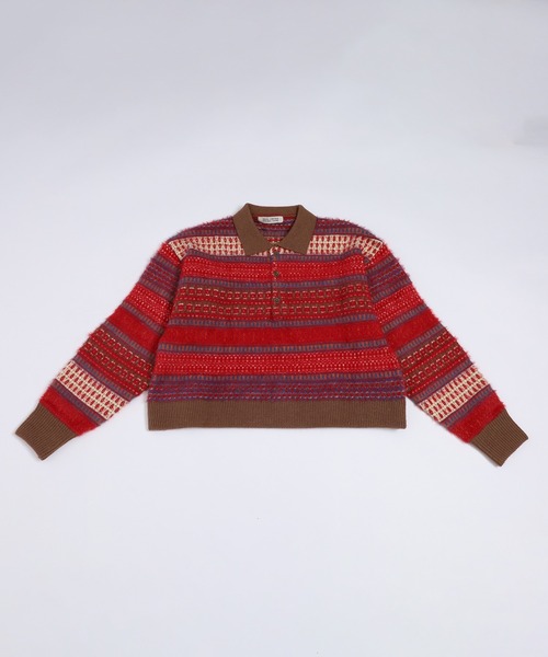 DOUBLE NAME（ダブルネーム）の「USEDジャガードニット（ニット/セーター・レディース・ブラウン系/レッド系・FREE）」の13枚目の写真
