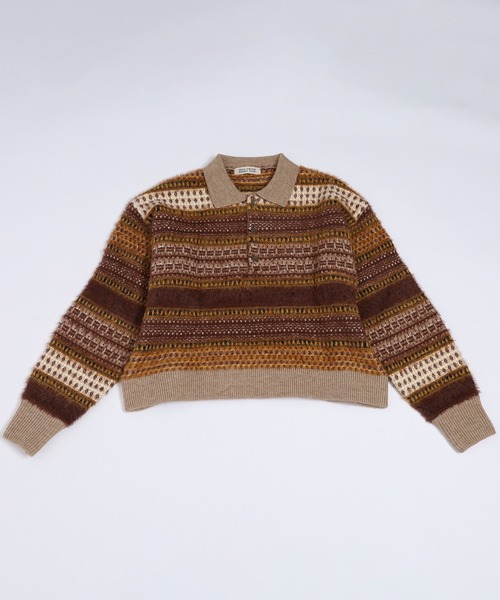 DOUBLE NAME（ダブルネーム）の「USEDジャガードニット（ニット/セーター・レディース・ブラウン系/レッド系・FREE）」の15枚目の写真