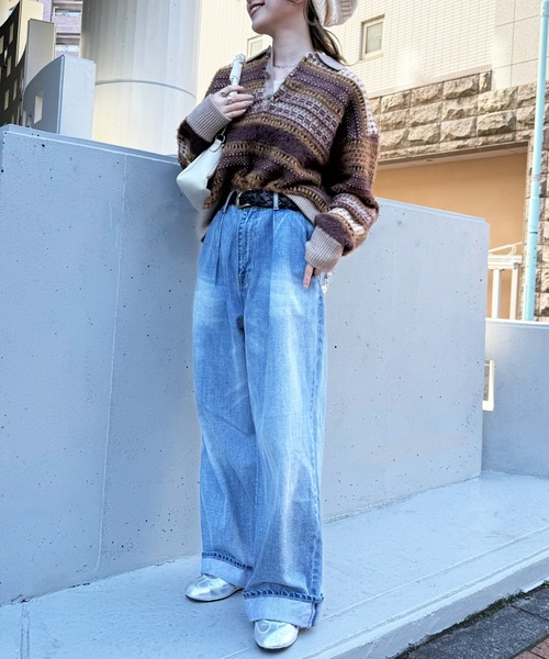 DOUBLE NAME（ダブルネーム）の「USEDジャガードニット（ニット/セーター・レディース・ブラウン系/レッド系・FREE）」の17枚目の写真