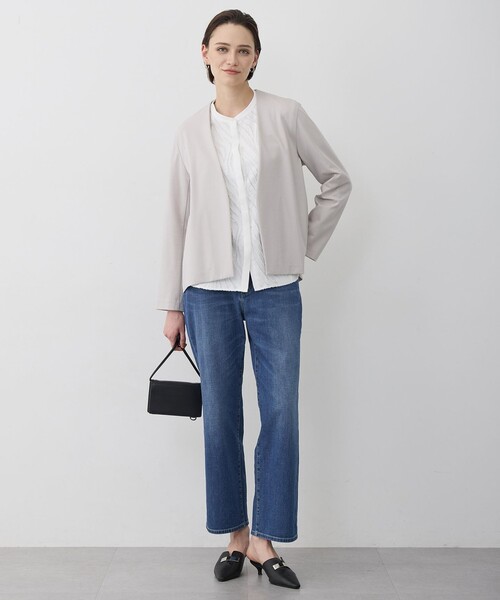 カットジャガードジャージー デザイントップス（Tシャツ/カットソー