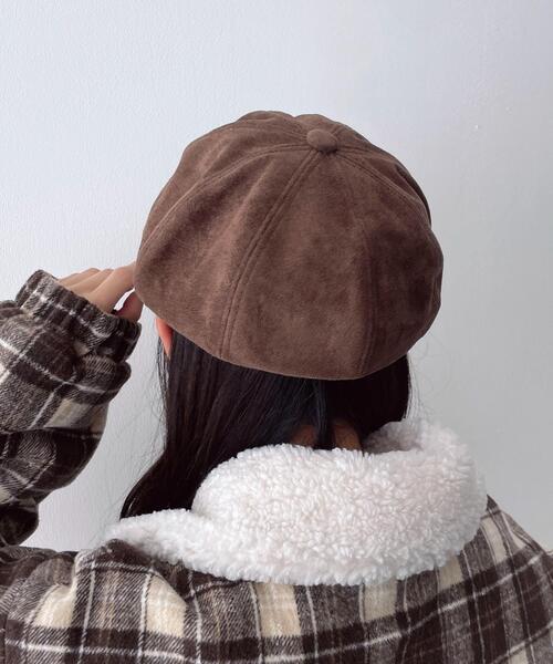 WEGO（ウィゴー）の「WEGO/チェック柄フェイクスエードキャスケット（キャスケット・レディース・ブラウン・FREE）」の3枚目の写真