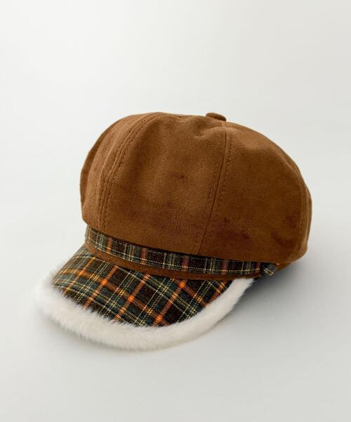 WEGO（ウィゴー）の「WEGO/チェック柄フェイクスエードキャスケット（キャスケット・レディース・ブラウン・FREE）」の7枚目の写真