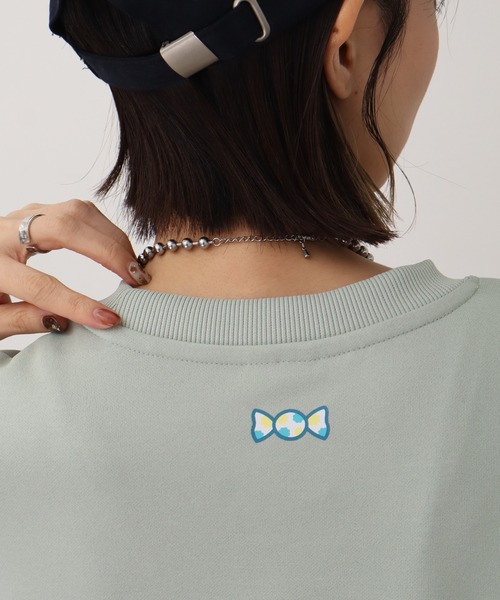 CORPUS　SELECT（コーパストーキョー）の「【PEKO/ペコちゃん】オーバーサイズ ポンチ クルーネック トレーナー スウェット（Tシャツ/カットソー・レディース・ラベンダー/ミント/オフホワイト/ライトピンク・M/L）」の8枚目の写真