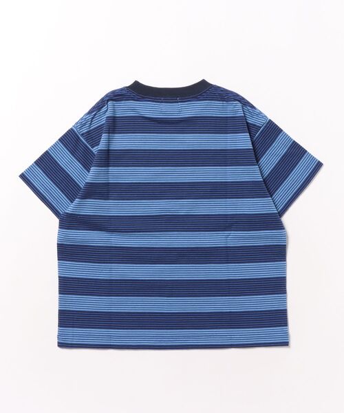 GROOVY COLORS（グルービーカラーズ）の「Striped Tee（Tシャツ/カットソー・キッズ・ブルー・115）」の2枚目の写真