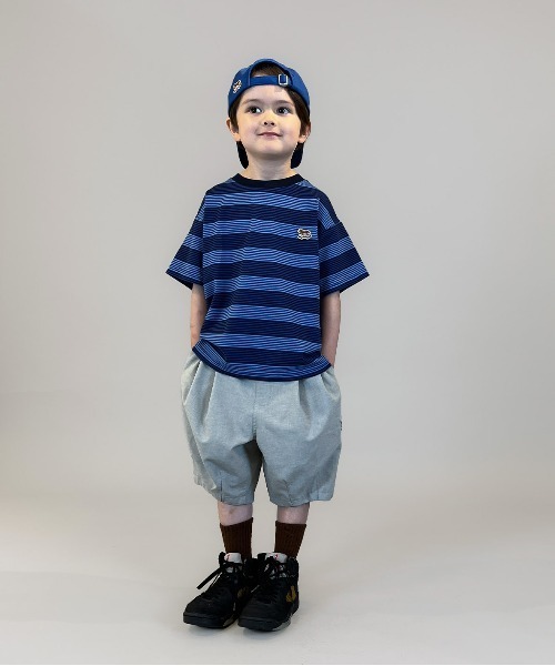 GROOVY COLORS（グルービーカラーズ）の「Striped Tee（Tシャツ/カットソー・キッズ・ブルー・115）」の3枚目の写真