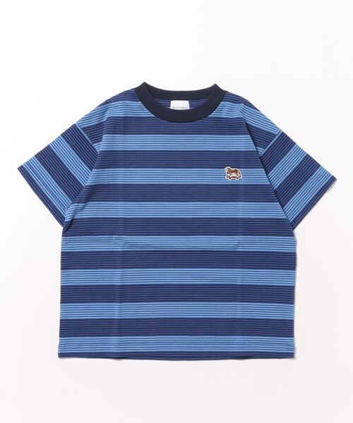 GROOVY COLORS（グルービーカラーズ）の「Striped Tee（Tシャツ/カットソー・キッズ・ブルー・115）」の5枚目の写真