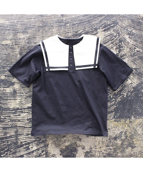 maarook（マルーク）の「天竺セーラーTシャツ（Tシャツ/カットソー・キッズ・ブラック・160cm/150cm/140cm）」の9枚目の写真