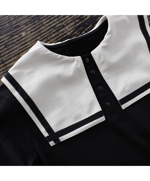 maarook（マルーク）の「天竺セーラーTシャツ（Tシャツ/カットソー・キッズ・ブラック・160cm/150cm/140cm）」の10枚目の写真