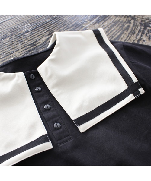 maarook（マルーク）の「天竺セーラーTシャツ（Tシャツ/カットソー・キッズ・ブラック・160cm/150cm/140cm）」の3枚目の写真