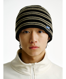 GARDEN EXPRESS（ガーデンエクスプレス）の「Striped Beanie (black)（ニットキャップ/ビーニー）」