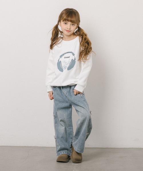 URBAN CHERRY（アーバンチェリー）の「ラインストーンデザインプリントトレーナー（その他トップス・キッズ・ホワイト・130cm/140cm/150cm/110cm/120cm）」の4枚目の写真