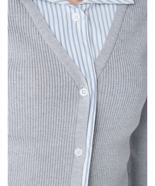 LILY BROWN(リリーブラウン)の「シャツドッキングニットトップス(ニット/セーター・レディース・ネイビー/レッド/グレー・F)」の11枚目の写真