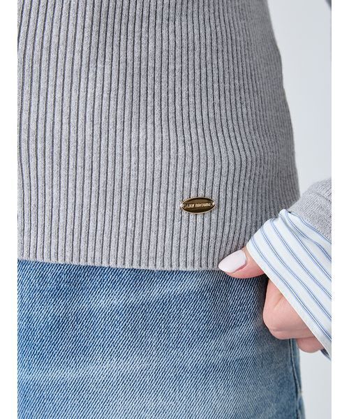 LILY BROWN(リリーブラウン)の「シャツドッキングニットトップス(ニット/セーター・レディース・ネイビー/レッド/グレー・F)」の12枚目の写真