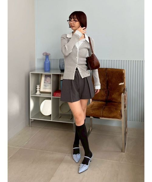 LILY BROWN(リリーブラウン)の「シャツドッキングニットトップス(ニット/セーター・レディース・ネイビー/レッド/グレー・F)」の18枚目の写真