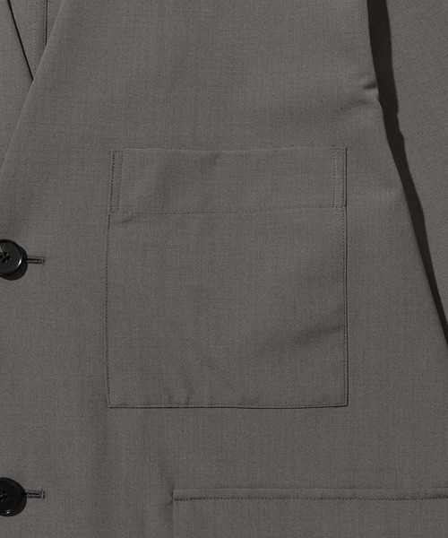 ADAM ET ROPE'（アダムエロペ）の「ドライウーステッドノーカラーカーディガン / ロングシーズン着用可能（カーディガン/ボレロ・メンズ・グレー/ブラック・M/L）」の4枚目の写真