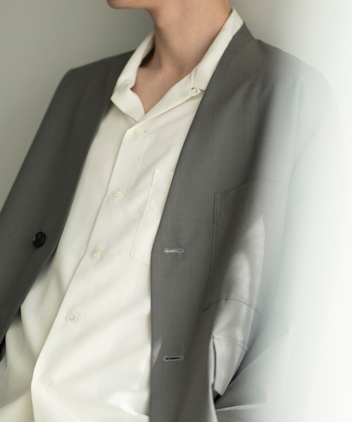 ADAM ET ROPE'(アダムエロペ)の「ドライウーステッドノーカラーカーディガン / ロングシーズン着用可能(カーディガン/ボレロ・メンズ・グレー/ブラック・M/L)」の17枚目の写真