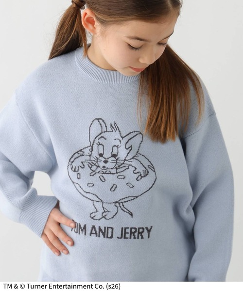 Tom＆Jerry（トムアンドジェリー）の「TOM and JERRY/ニットプルオーバー/625163（ニット/セーター・キッズ・ダークグレー/ライトブルー・160cm/150cm/140cm/130cm）」の2枚目の写真