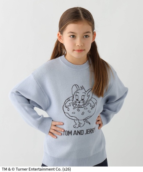 Tom＆Jerry（トムアンドジェリー）の「TOM and JERRY/ニットプルオーバー/625163（ニット/セーター・キッズ・ダークグレー/ライトブルー・160cm/150cm/140cm/130cm）」の4枚目の写真