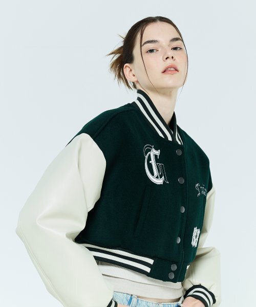 LARTIGENT(ラーティゼン)の「L6 CROP VARSITY JACKET(GREEN)(スタジャン・レディース・その他・FREE)」の3枚目の写真