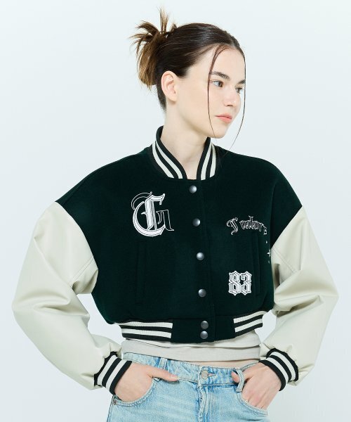 LARTIGENT(ラーティゼン)の「L6 CROP VARSITY JACKET(GREEN)(スタジャン・レディース・その他・FREE)」の4枚目の写真
