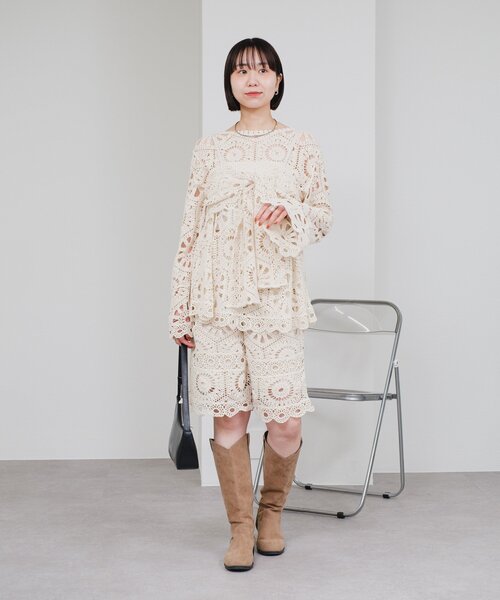 【mystic】 クロシェトップス&ビスチェSET アイボリー mystic（ミスティック）の「【ZOZO限定/REVIVAL】26SSクロシェトップス