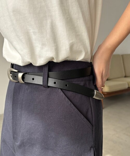 CAPRICIEUX LE'MAGE（カプリシューレマージュ）の「スリムチップベルト（ベルト・レディース・ブラック・FREE）」の4枚目の写真