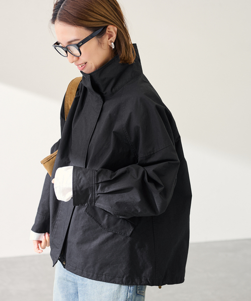 FRAMeWORK（フレームワーク）の「≪手洗い可≫ホースクロススタンドブルゾン（その他アウター・レディース・ブラック/ベージュ・36/38）」の5枚目の写真