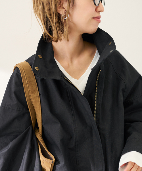 FRAMeWORK（フレームワーク）の「≪手洗い可≫ホースクロススタンドブルゾン（その他アウター・レディース・ブラック/ベージュ・36/38）」の6枚目の写真