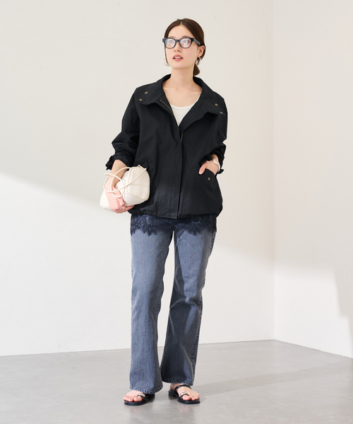 FRAMeWORK（フレームワーク）の「≪手洗い可≫ホースクロススタンドブルゾン（その他アウター・レディース・ブラック/ベージュ・36/38）」の8枚目の写真