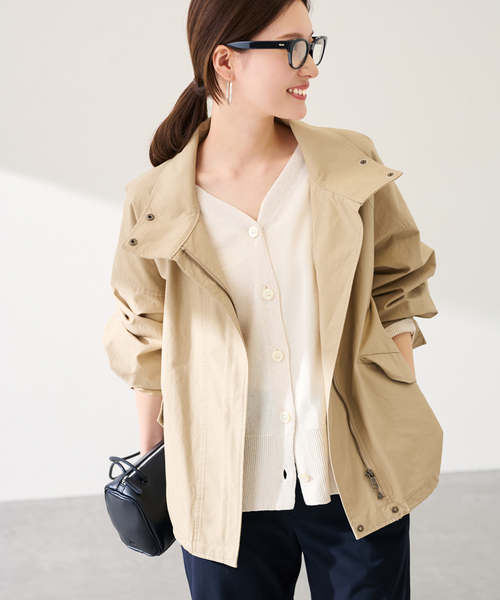 FRAMeWORK（フレームワーク）の「≪手洗い可≫ホースクロススタンドブルゾン（その他アウター・レディース・ブラック/ベージュ・36/38）」の16枚目の写真