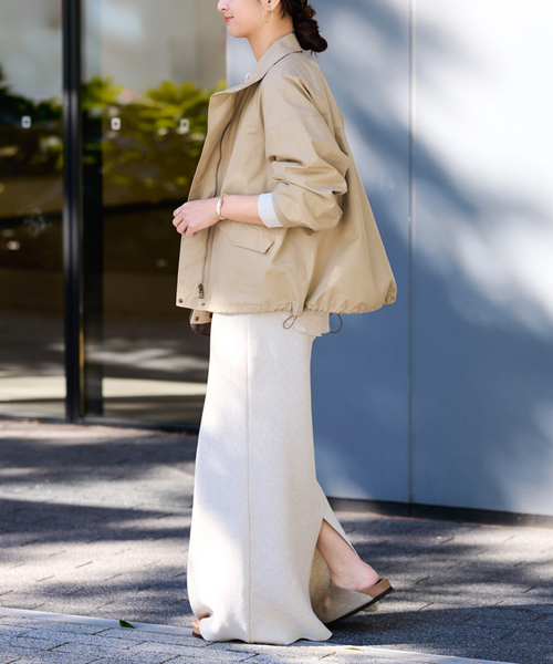 FRAMeWORK（フレームワーク）の「≪手洗い可≫ホースクロススタンドブルゾン（その他アウター・レディース・ブラック/ベージュ・36/38）」の20枚目の写真