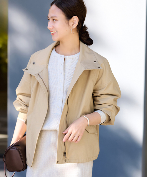 FRAMeWORK（フレームワーク）の「≪手洗い可≫ホースクロススタンドブルゾン（その他アウター・レディース・ブラック/ベージュ・36/38）」の22枚目の写真