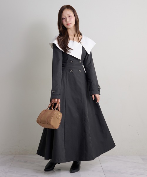 Seemi. byNICECLAUP（ シーミーバイナイスクラップ）の「【Seemi.】ビックカラーロングワンピース（ワンピース・レディース・ブラック/ベージュ/ホワイト系その他・FREE）」の18枚目の写真