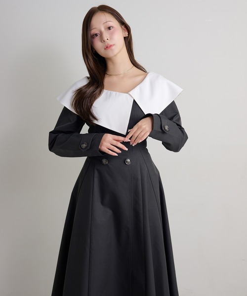 Seemi. byNICECLAUP（ シーミーバイナイスクラップ）の「【Seemi.】ビックカラーロングワンピース（ワンピース・レディース・ブラック/ベージュ/ホワイト系その他・FREE）」の19枚目の写真