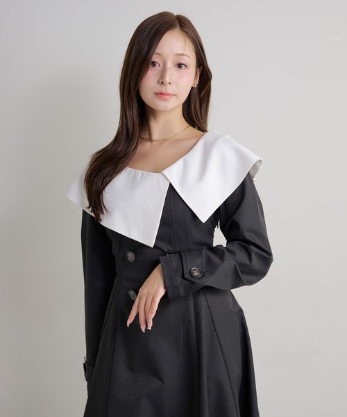 Seemi. byNICECLAUP（ シーミーバイナイスクラップ）の「【Seemi.】ビックカラーロングワンピース（ワンピース・レディース・ブラック/ベージュ/ホワイト系その他・FREE）」の20枚目の写真