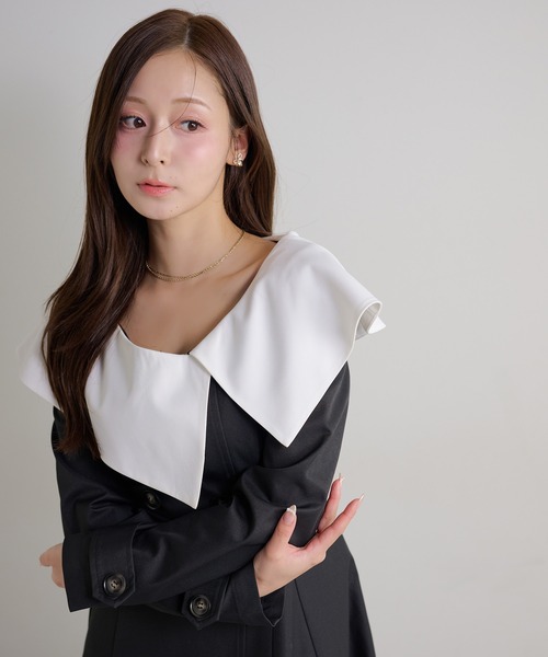 Seemi. byNICECLAUP（ シーミーバイナイスクラップ）の「【Seemi.】ビックカラーロングワンピース（ワンピース・レディース・ブラック/ベージュ/ホワイト系その他・FREE）」の21枚目の写真