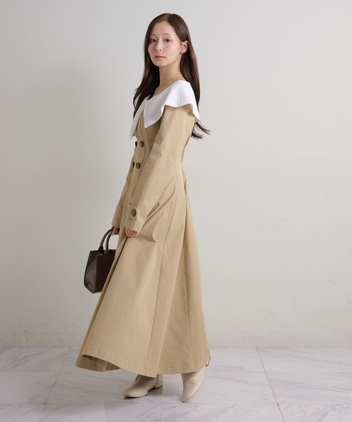 Seemi. byNICECLAUP（ シーミーバイナイスクラップ）の「【Seemi.】ビックカラーロングワンピース（ワンピース・レディース・ブラック/ベージュ/ホワイト系その他・FREE）」の11枚目の写真