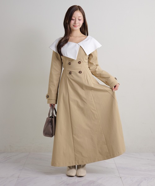 Seemi. byNICECLAUP（ シーミーバイナイスクラップ）の「【Seemi.】ビックカラーロングワンピース（ワンピース・レディース・ブラック/ベージュ/ホワイト系その他・FREE）」の13枚目の写真