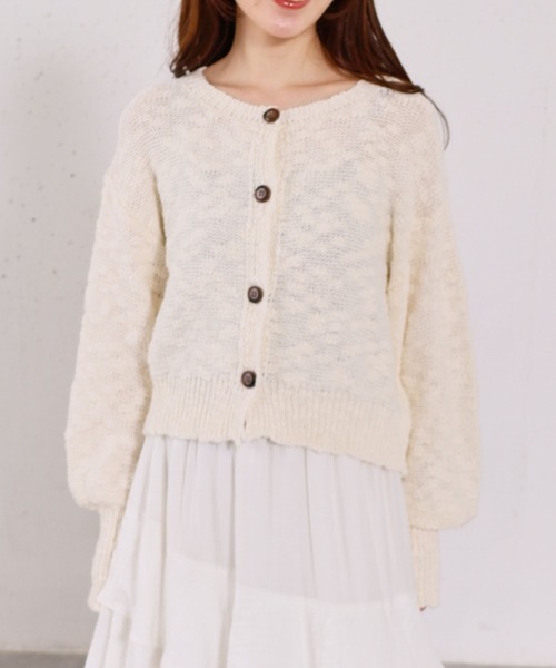 archives（アルシーヴ）の「スラブニットカーディガン（カーディガン/ボレロ・レディース・アイボリー/ブルー/ピンク・MEDIUM）」の2枚目の写真