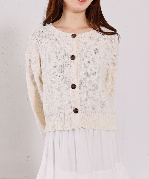 archives（アルシーヴ）の「スラブニットカーディガン（カーディガン/ボレロ・レディース・アイボリー/ブルー/ピンク・MEDIUM）」の17枚目の写真