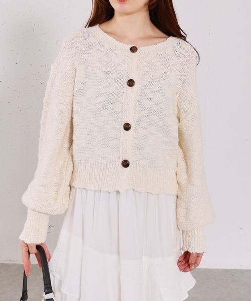 archives（アルシーヴ）の「スラブニットカーディガン（カーディガン/ボレロ・レディース・アイボリー/ブルー/ピンク・MEDIUM）」の16枚目の写真